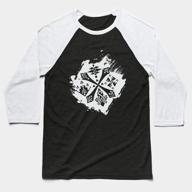 Guild Hunters Crest Splash WHITE Baseball T-Shirt by MinosArt